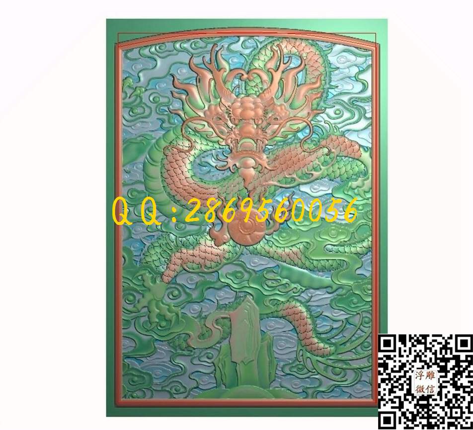 门板龙 655-926-10_龙牌玉雕龙挂件46牌精雕图浮雕图